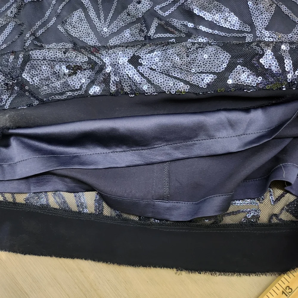 Vince Camuto Navy Sequin Dress Size 12 - Picture 7 of 14